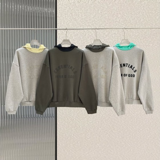 Fear of God Essentials Arch Logo Two-Tone Hooded Sweatshirt